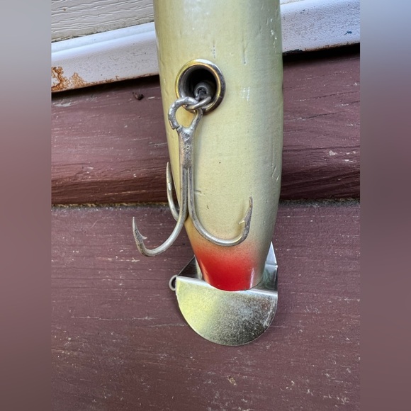 VINTAGE Green Striped Fishing Lure with hooks|Bait, Hunting,Camping, Boys-scout - Picture 7 of 17